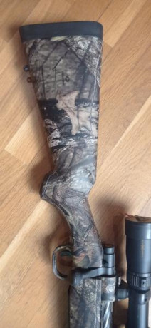 Vendo este Rifle de la marca Mossberg, modelo Patriot.
Cal. 3006.
Camuflaje boscoso completo por hidro 11