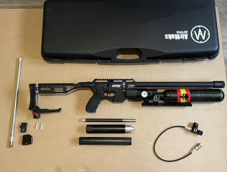 Se vende carabina PCP Katran con 3 calibres, cañón CZ calibre 5,5 de 40 cm, cañón lothal walter en calibre 01