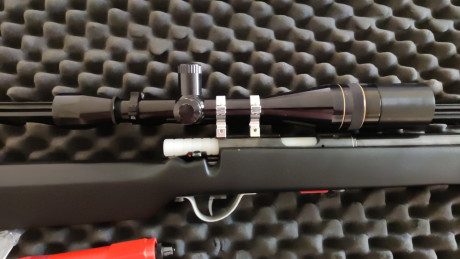 Dejo la modalidad y ofrezco este visor para sporter.
Leupold de 12 aumentos fijos
Cruz fina con punto 00