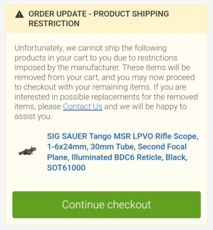 Hola buenas tardes, tengo entendido que tiendas de accesorios de armas en EEUU como OpticsPalnet no envían 80