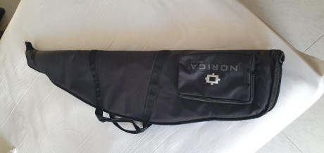 Funda para rifle+Visor de la marca NORICA Interior y exterior en Perfecto estado, color Negro. Muy poco 01
