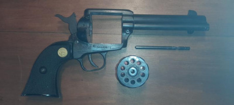 PONGO A LA VENTA ESTE MAGNIFICO REVOLVER SIMPLE ACTION CALIBRE 22 LR, DE 19 TIROS

Revólver CGIAPPAS FIREARMS 21