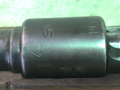 Se vende Mauser Kar 98 inutilizado, punzonado BKA, inutilizacion alemana. Misma numeración en todas sus 10