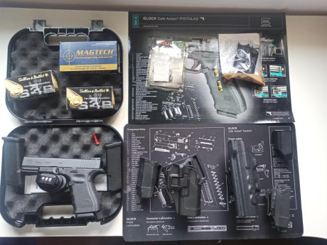 Por pase a la reserva, vendo glock 19 de 4ª generación con todos sus accesorios.
Muy poco uso.
650€ 02