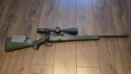 Buenos días, 

Vendo Steyr mannlicher CII SX 3, con:

-Gatillo al pelo  francés, muy bueno.
-Carril picatinny.
-Miras 01
