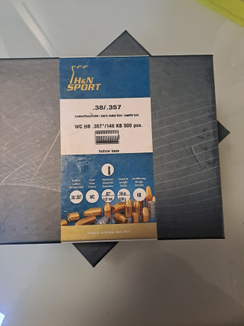 Vendo Puntas H&N 38/357 WC HB de 148gr con envió incluido, he encontrado 3 cajas mas de 500 unidades 01