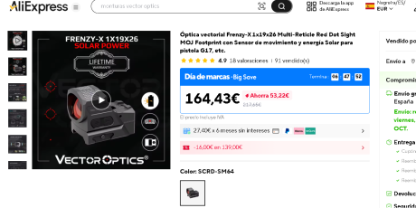 Saludos a todos, alguien conoce o ha comprado en la pàgina web francesa Reddotsight www.red-dot-sight.eu?
El 10