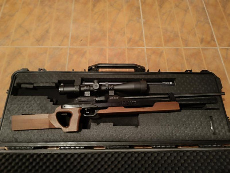 En venta carabina de hunting y de benchrest. Es una Steyr 110 hunting adaptada para realizar benchrest. 11