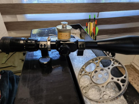 Se vende visor Falcon T50 FT 50 aumentos con la torreta y la rueda de paralelage sobredimensionadas usado 02