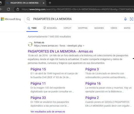  EN RECUERDO Y HOMENAJE A LOS QUE YA NO ESTÁN. 

Si pones en  GOOGLE    PASAPORTES EN LA MEMORIA   da 00