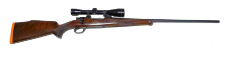 Vendo rifle Santa Barbara calibre .308 terminado por Diego Godoy, con culata de madera de nogal seleccionado 10