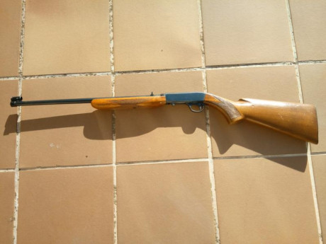 Vendo carabina fabricada en Belgica. Es desmontable. El protector del punto de mira, no se desmonta. Es 02