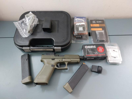 Glock 45 MOS/FS/THR (Rosca M13,5x1L) Hunter Edition 9x19 en color verde OD, comprada en Junio, con punto 02