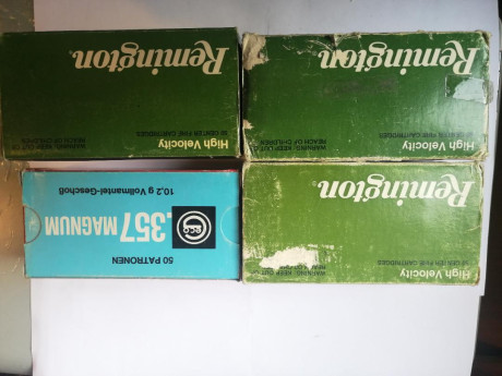 Vendo cuatro cajas de vainas sin usar de Geco para el 357 Magnum, precio 140,-, y regalo otras 4 cajas 00