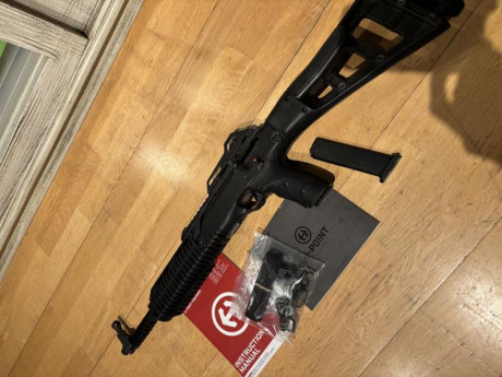 En venta Hi Point 9mm, poco usada, con un cargador, tiene el botón de la retenida del cargador roto, habría 02