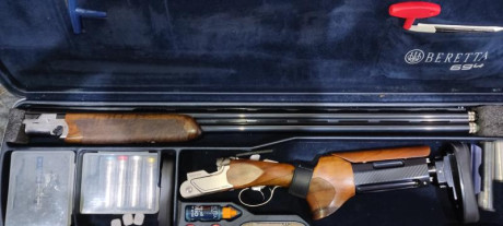 Mejora en el precio!! Portes pagados 
Hola!

Cedo una Beretta 694 Cal. 12 con cañón de 81 cm. y culata 70