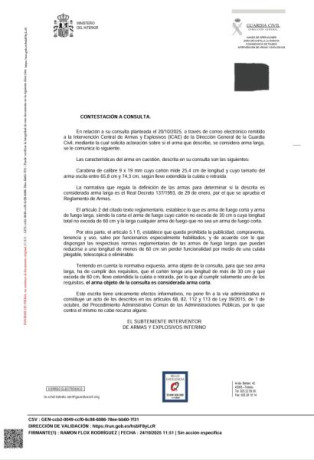 He realizado una consulta a una conocida armeria de Barcelona y la respuesta que me dan me extraña....

Concretamente 90