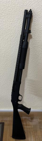 Mossberg corredera 590A1. Calibre 12/76.
Cañón 20" pesado. Acabado parkerizado. Porta bayoneta. Heat 50