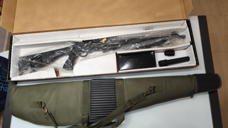 Vendo escopeta de corredera marca Hatsan Escort MP.
Modelo táctico con cañon de 18.5 pulgadas (47 cm) 02