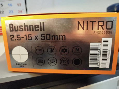 Vendo visor Bushnell Nitro 2.5-15X50 G4, en un estado nuevo casi sin estrenar, solo utilizado 4 veces 00