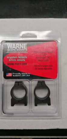 Surtido anillas Warne máxima sin estrenar, modelos 200M, 201M, 202M y 213M. Quedan tres de 1'' y unas 00