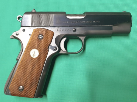 EN VENTA COLT COMBAT COMMANDER CALIBRE 9mm Parabellum. 
CAÑÓN DE 4.25”.
ACABADO PAVÓN. CARRO DE ACERO 02