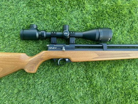 Se vende carabina Onix Initzia calibre 5.5mm con visor FX 3-12x44 IR AO.

Se incluyen 2 cargadores multitiro, 00