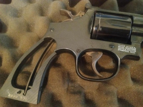 Se vende revolver Smith & Wesson K32 modelo 16-4 cal 32 H&R (usa 32 SW wadcutter)

Martillo, gatillo 50