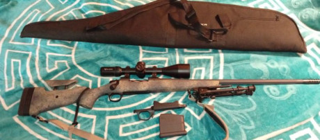 Vendo rifle Bergara B14 Wilderness Sierra calibre 7MM REM MAG con funda, correa, bípode, visor 3-24x56 00