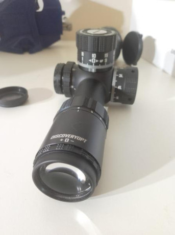 Nuevo, usado 3 veces, vendo por exceso de material. Imagen muy nítida, retícula FFP MRAD, clicks de torretas 00