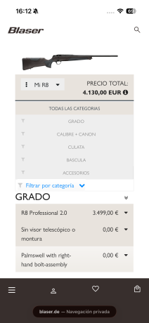 Vendo Blaser R8 profesional
Calibre 270 win
Rosca en boca del cañón
Cañón acanalado

Precio 3900

No cambio, 80