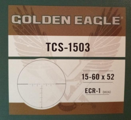 Vendo visor Vortex Golden Eagle
En perfecto estado. (muy cuidado)
Retícula ECR-1
Se utilizo en una carabina 20