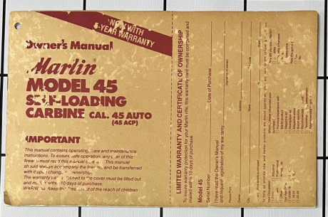 Hola compañeros 
Muy a mi pesar pongo en venta esta carabina del 45 muy difícil de conseguir y en perfecto 21