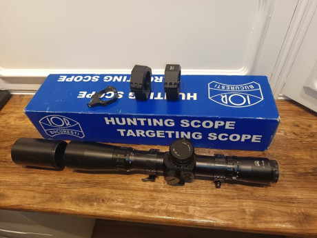 Vendo visor IOR VALDADA TERMINATOR 12-52x56, con anillas IOR de 20moas y regalo otras anillas sin inclinación 00