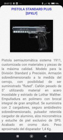 Mi hermano vende su SPS en calibre 9mm más cañon y cargadores del 40S&W. 
Extremadamente cuidada y 21