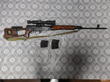 Pongo a la venta un Izhmash Tigre en el calibre original 7.62x54R. Es la versión con acabados en madera, 21