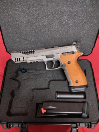 Vendo pistola semiautomática Steyr Rock ATC de 6 pulgadas en 9mm. Pistolón de acero inoxidable, disparador 01