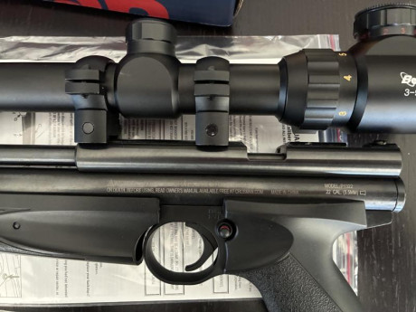 Pongo a la venta està Crosman 1322 con extras y sin ningún uso.
-Brech metálico
-Culatín original Crosman
Todo 10