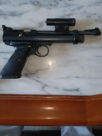 VENDO PISTOLA CROSMAN CALIBRE 5.5.CARGA CO 2 MODELO 2240.CON PUNTO LASER VERDE.CO CAPACIDAD PO BOTELLA 00