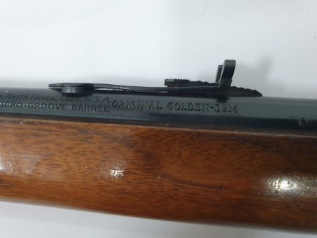 Se vende carabina Marlin de palanca modelo golden 39 AS 
Cañón corto.
Desmontable.
Guiable tanto en E 30