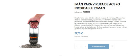 Hola,

Me he comprado un limpiador rotativo para limpiar vainas, aún tengo que comprar los pins de acero 20