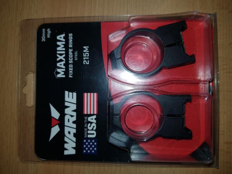 Anillas warne máxima 30mm altas fijas.
Puestas para probar y quitadas, 45€
Envio aparte, esta en barcelona 00