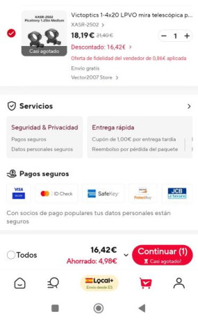 Buenas muchachada, no soy de visores, disfruto más tirando a miras abiertas, pero para variar he pensado 90