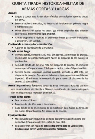 El domingo 22 de marzo celebraremos en el campo de tiro de Torres de Segre la quinta tirada con armas 01