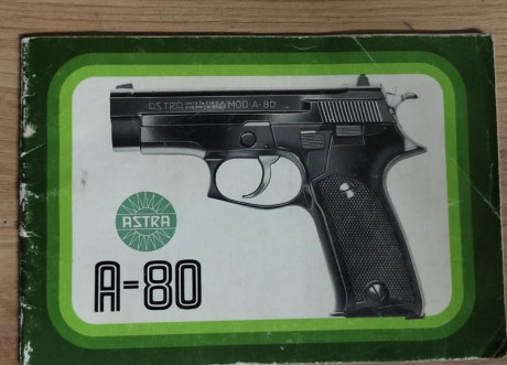 Buenas. Vendo manual de usuario de pistola Astra A80.
Precio a convenir 01