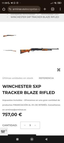 Comprada nueva en Marzo de 2025

Modelo SXP Tracker Blaze Rifled Barrell, cañón rayado de 61cm (24")

Muy 50