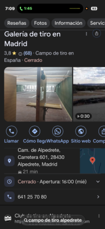 Hola a todos:

Quisiera que me indicaseis en donde se puede tirar con pistola en Madrid.

En la zona de 60