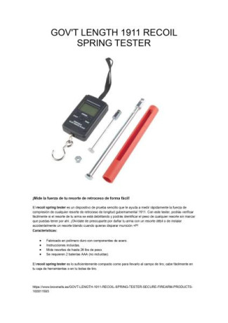 Por cese de la actividad deportiva, sigo vaciando el armero....
Vendo herramienta 1911 Recoil Spring Tester. 02