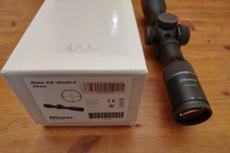 Visor Blaser B1 2,8-20x50 iC con torreta balística. Como NUEVO. 
Monturas incluidas de regalo (también 02