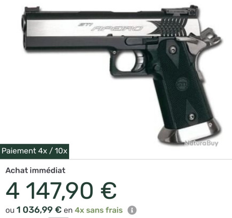 Se ofrece magnífica pistola STI Apeiro cal.40SW  :
* Cañón Schuemann de  tipo Islam rampado de 5” pesado. 30